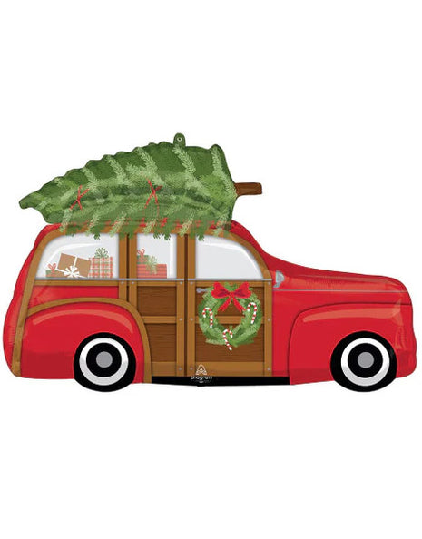 32in Anagram Christmas Woody Wagon Balloon - Joker Party Supply
