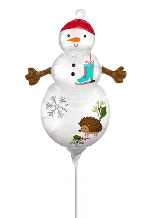 14in Anagram Satin Woodland Snowman Balloon (Heat Seal Required)