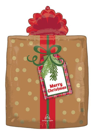 18in Anagram Christmas Plaid Present Balloon