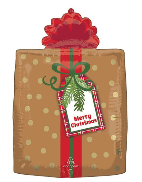 18in Anagram Christmas Plaid Present Balloon