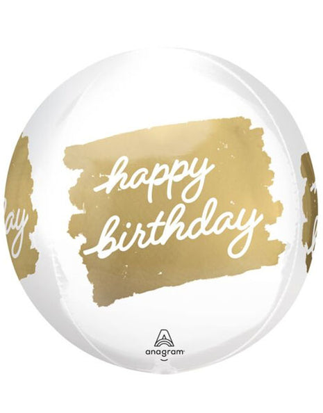 16in Anagram Golden Birthday Orbz Balloon