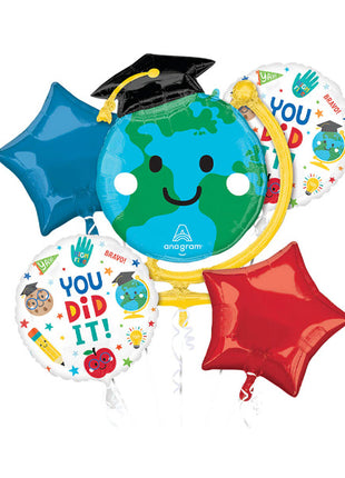 Anagram Graduation You Did It!  Fun Bouquet Balloons 5pc - Joker Party Supply