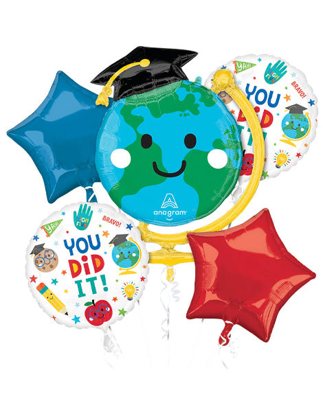Anagram Graduation You Did It!  Fun Bouquet Balloons 5pc - Joker Party Supply