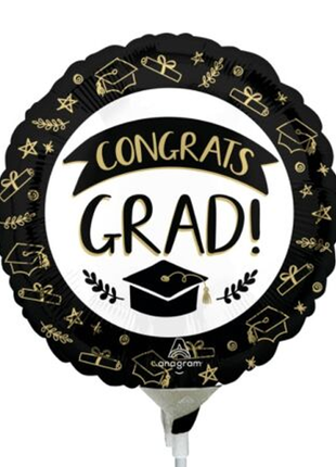 Globo de felicitación de graduación con anagrama de 9 pulgadas (se requiere sellado térmico)