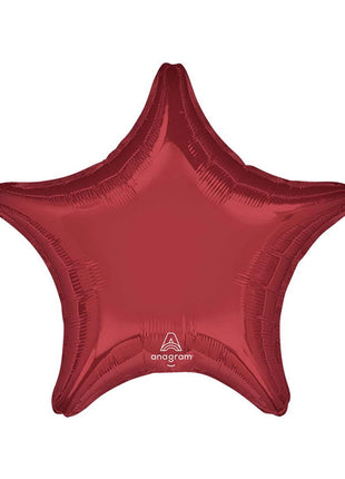 Globo con anagrama de estrella burdeos de 18 pulgadas