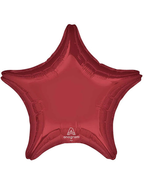 Globo con anagrama de estrella burdeos de 18 pulgadas