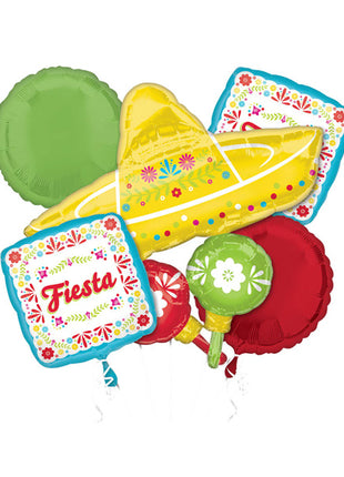 Anagram Sombrero Maraca Fiesta Bouquet Balloons 5pc - Joker Party Supply