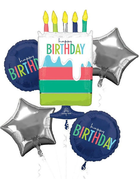 Anagram Modern Birthday Balloons 5pc - Joker Party Supply