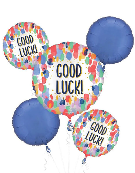 Anagram Satin Painterly Dots Good Luck Bouquet Balloon 5pc