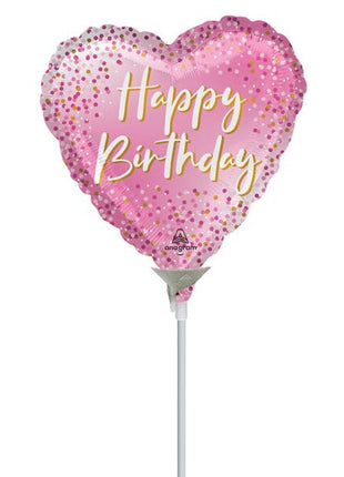4in Anagram Happy Birthday Sparkle Balloon (Heat Seal Required)