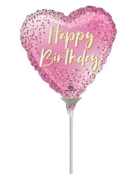 4in Anagram Happy Birthday Sparkle Balloon (Heat Seal Required)
