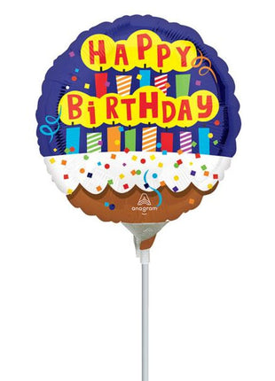 9in Anagram Happy Birthday Candles Balloon (Heat Seal Required)