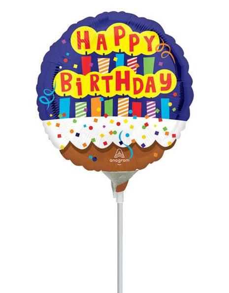 9in Anagram Happy Birthday Candles Balloon (Heat Seal Required)