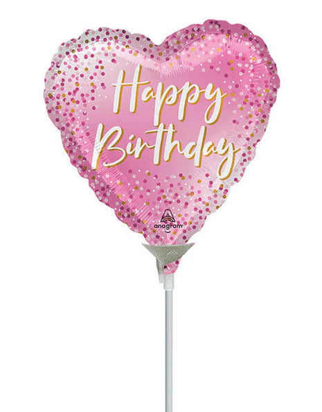 9in Anagram Happy Birthday Sparkle Balloon (Heat Seal Required)