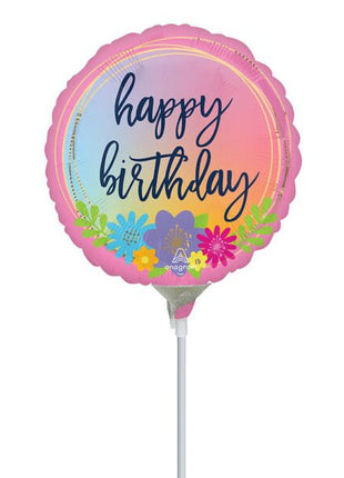 Globo de 9 pulgadas con anagrama "Feliz cumpleaños" (se requiere sellado térmico)