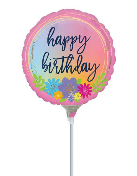 Globo de 9 pulgadas con anagrama "Feliz cumpleaños" (se requiere sellado térmico)