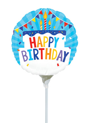 4in Anagram Happy Birthday Tiered Cake Balloon (Heat Seal Required)