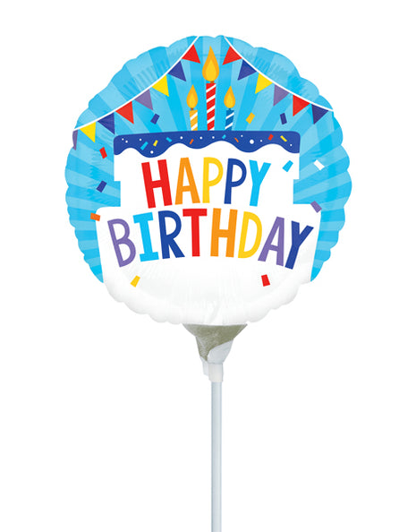 9in Anagram Happy Birthday Tiered Cake Balloon (Heat Seal Required)