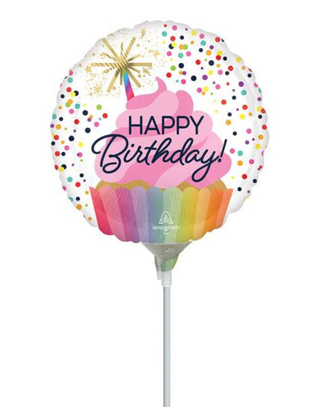 Globo de cumpleaños con anagrama de 9 pulgadas y confeti espolvoreado (se requiere sellado térmico)