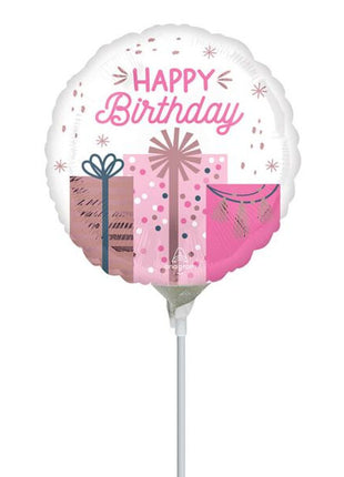 Globo de cumpleaños pastel con anagrama de 9 pulgadas (se requiere sellado térmico)