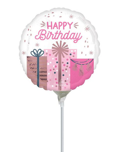 Globo de cumpleaños pastel con anagrama de 9 pulgadas (se requiere sellado térmico)