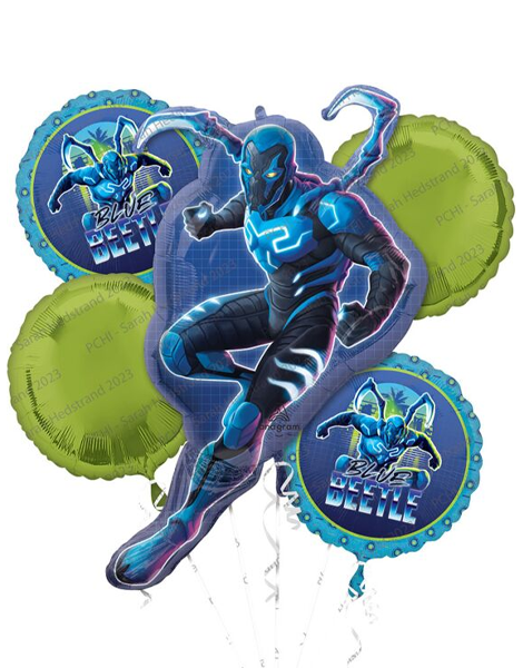 Anagram Blue Beetle Bouquet Balloons 5pc - Joker Party Supply