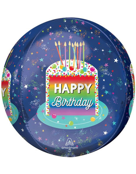 Globo de cumpleaños con anagrama de arcoíris de 16 pulgadas