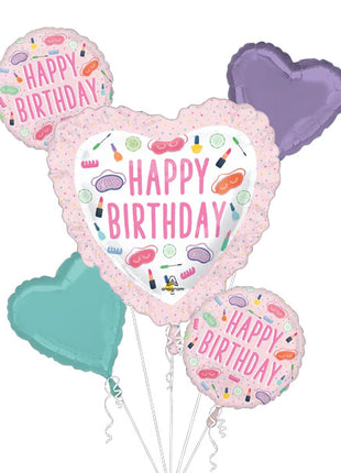 Anagram Birthday Spa Party Bouquet Balloons 5pc - Joker Party Supply