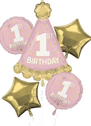 Anagram Little Miss One-derful 1st Birthday Bouquet Balloons 5pc - Joker Party Supply