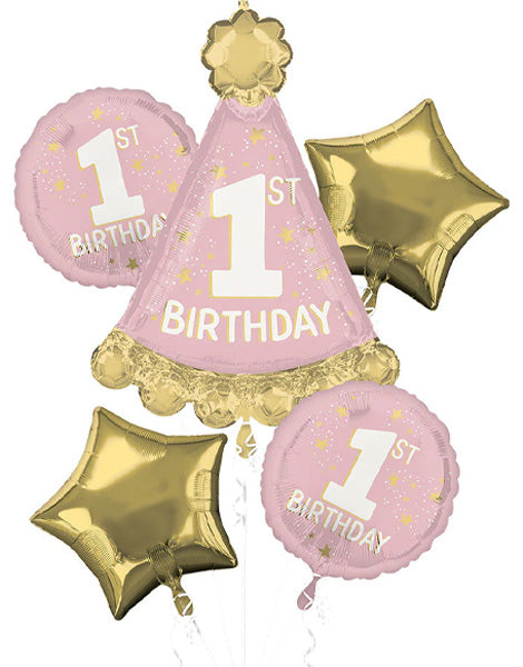 Anagram Little Miss One-derful 1st Birthday Bouquet Balloons 5pc - Joker Party Supply