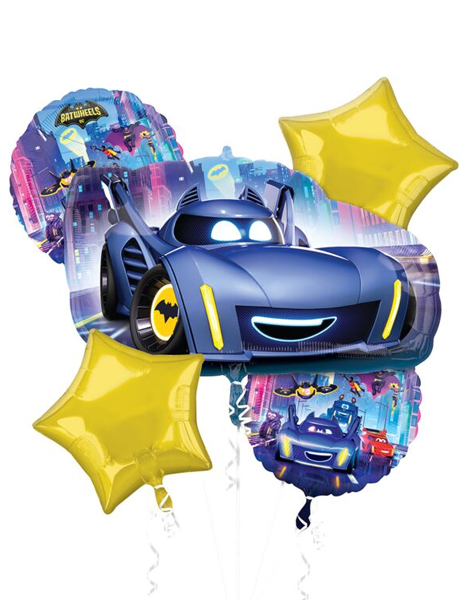 Anagram Batwheels Bouquet Balloons 5pc - Joker Party Supply