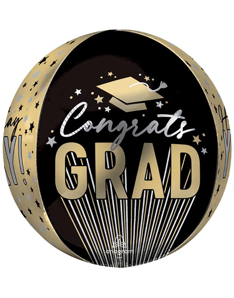 16in Anagram Congrats Grad Stripes & Stars Orbz Balloon