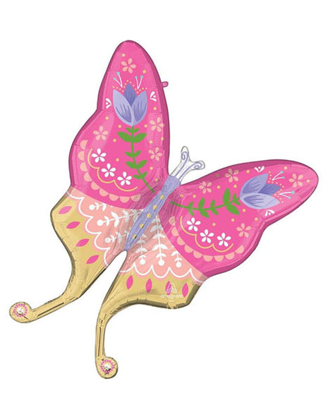 Globo de mariposa con anagrama de primavera de 33 pulgadas