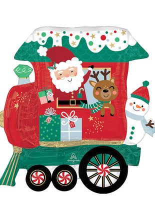 28in Anagram North Pole Christmas Train Balloon - Joker Party Supply