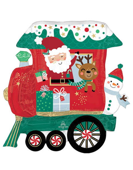 28in Anagram North Pole Christmas Train Balloon - Joker Party Supply