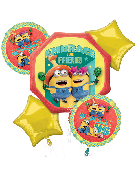 Anagram Despicable Me 4 Bouquet Balloons 5pc - Joker Party Supply