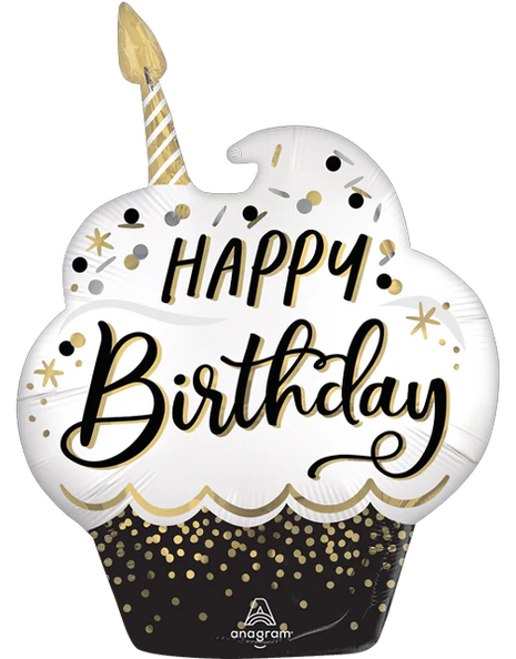 29in Anagram Happy Birthday Cupcake Wishes Balloon - Joker Party Supply