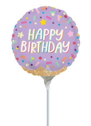 4in Anagram Ice Cream Party Balloon (Heat Seal Required)