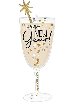 40in Anagram Bubbly New Year Glass Balloon - Joker Party Supply