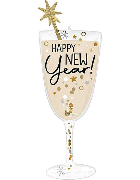 40in Anagram Bubbly New Year Glass Balloon - Joker Party Supply