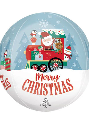 16in Anagram Merry Christmas North Pole Orbz Balloon - Joker Party Supply