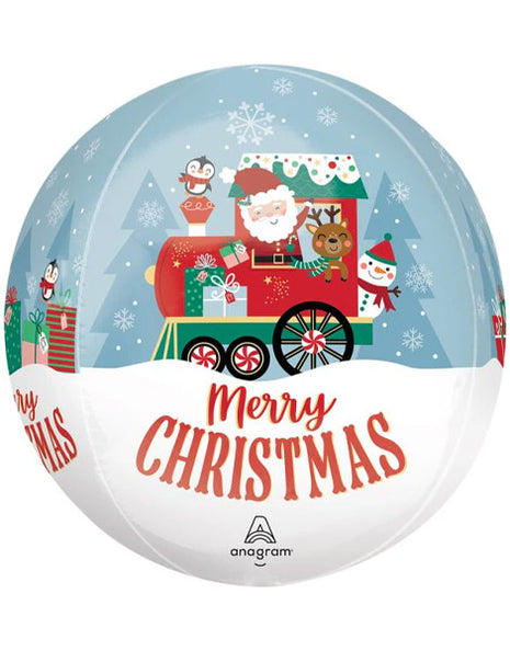 16in Anagram Merry Christmas North Pole Orbz Balloon - Joker Party Supply