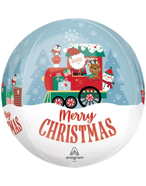 16in Anagram Merry Christmas North Pole Orbz Balloon - Joker Party Supply