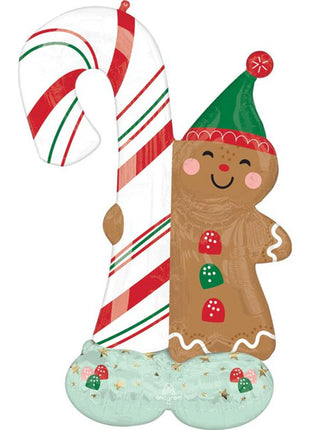 51in Anagram Airloonz Merry Christmints Gingerbread Man Balloon - Joker Party Supply