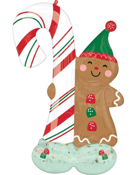 51in Anagram Airloonz Merry Christmints Gingerbread Man Balloon - Joker Party Supply