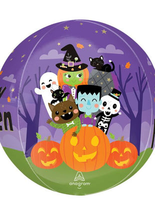 Globo orbe de Halloween con anagrama de Monster Mingle de 16 pulgadas