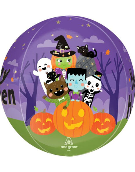 Globo orbe de Halloween con anagrama de Monster Mingle de 16 pulgadas
