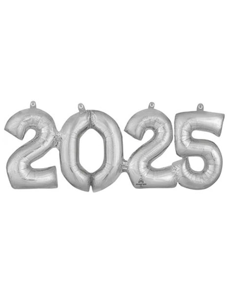 23in Anagram Air-Filled Silver 2025 Balloon - Joker Party Supply