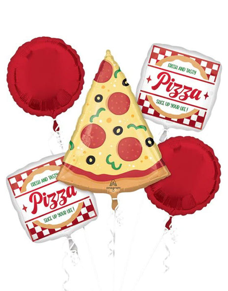 Anagram Pizza Party Bouquet Balloons 5pc - Joker Party Supply