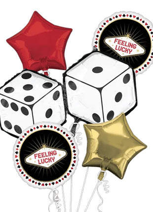 Anagram Feeling Lucky Bouquet Balloons 5pc - Joker Party Supply